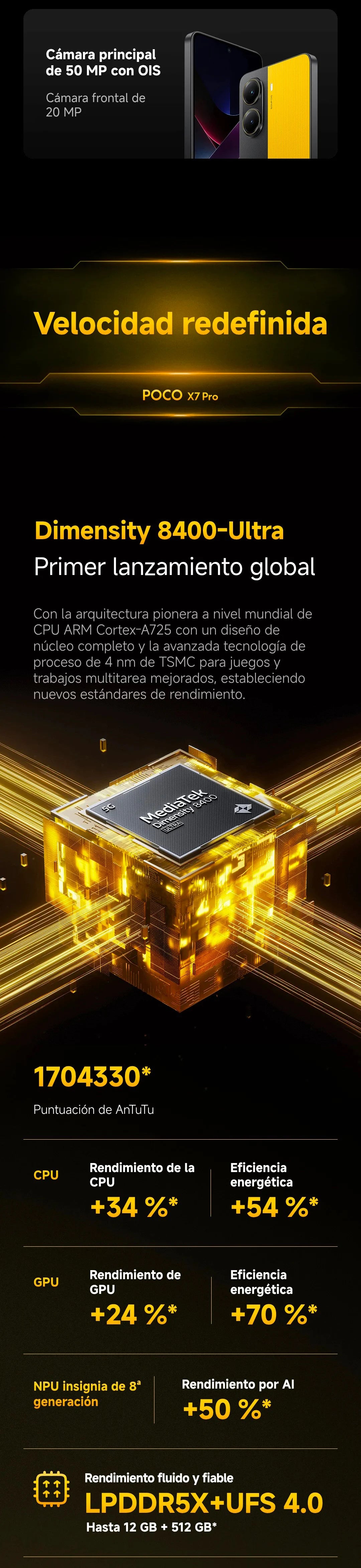 POCO X7 Pro 5G Global Version 256GB/512GB Dimensity 8400 Ultra 6.67" AMOLED Display, 120Hz, 50MP, 6000mAh, NFC, IP68, No Charger