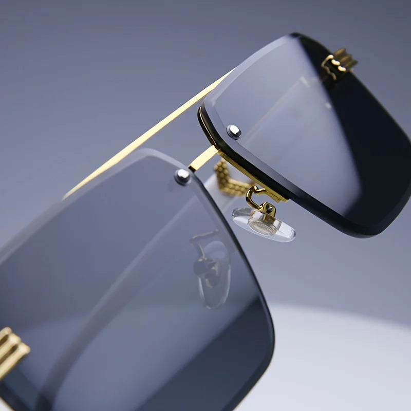 Fashion Rimless Sunglasses Men Women Populare Frameless Sun Glasses Male Female Classic Small Square Summer Traveling Shades