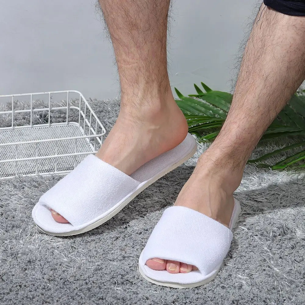5 Pairs Comfortable Breathable Non Slip Sole SPA Guest Slippers Open Toe Slippers Hotel Shoes Hotel Supplies