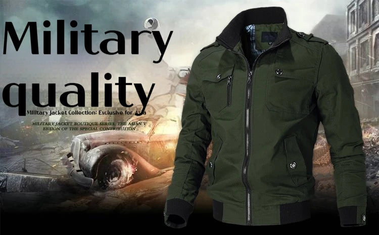 Spring and Autumn New Men's Plus Size Workwear Jacket Korean Version Trendy Slim Fit Military Top Casual Windproof Warm Jacket
