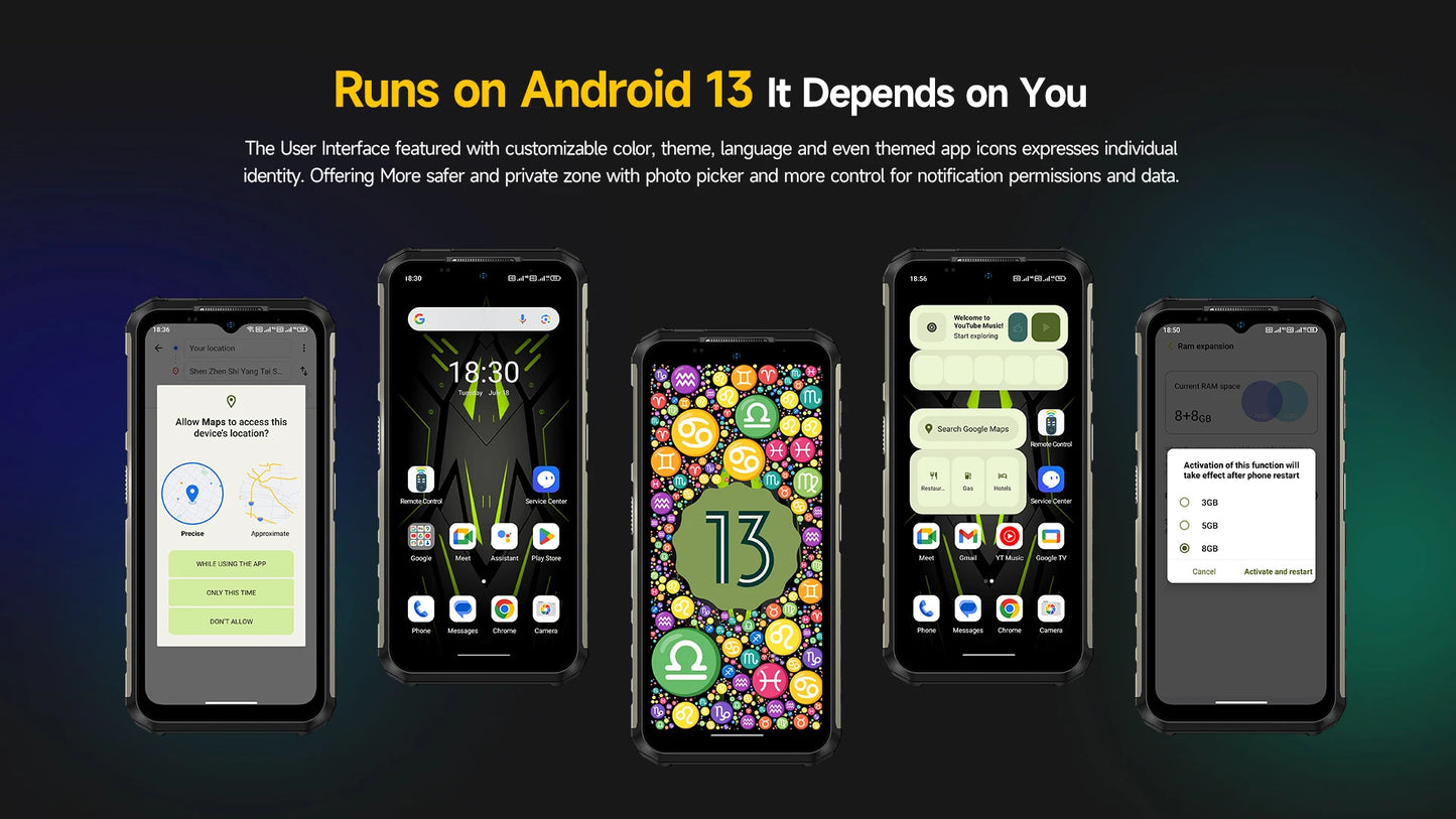 Ulefone Armor 22 Rugged Phone ,16GB (8GB+8GB) RAM ,128GB/256GB ROM , Android 13 Smartphone,NFC 64MP 4G Phone