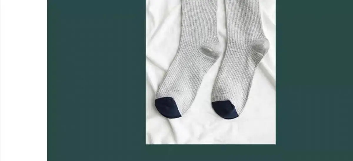 High-quality Harajuku Socks Men's mid-calf socks double-needle business and casual sock Long and warm autumn and winter socks