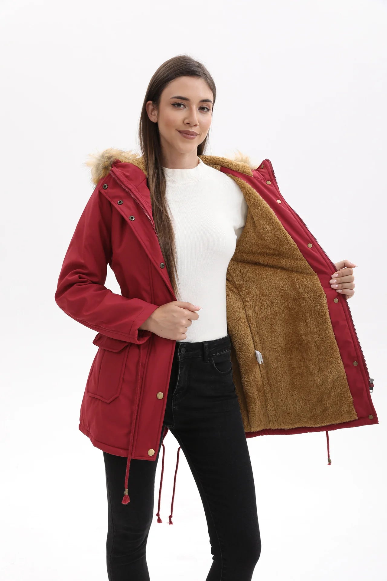 Canada Winter Women's Jacket Coat Parkas Winter Clothes Woman White Goose Down Jacket Fur Hooded Cotton-padded jacket XSYHXY253