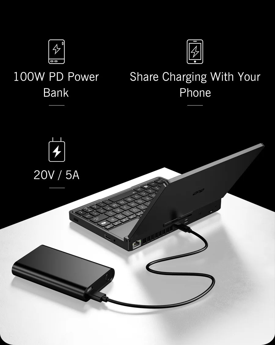 New 2025 version! GPD Pocket 4 8.8-inch AMD AI 9 HX 370 64GB RAM 2TB NVMe 2.5K resolution 144Hz refresh rate Gaming Mini Laptop