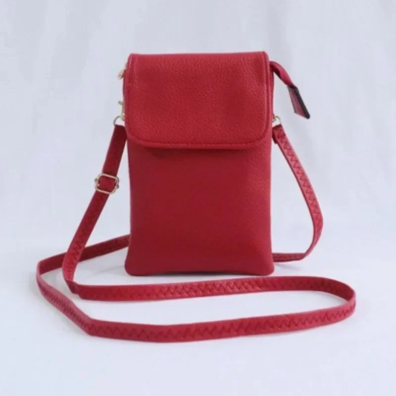 Fashion Women Crossbody Bag PU Leather Mobile Phone Purse Bags Solid Flap Messenger Bag Small Female Shoulder Handbag for Women