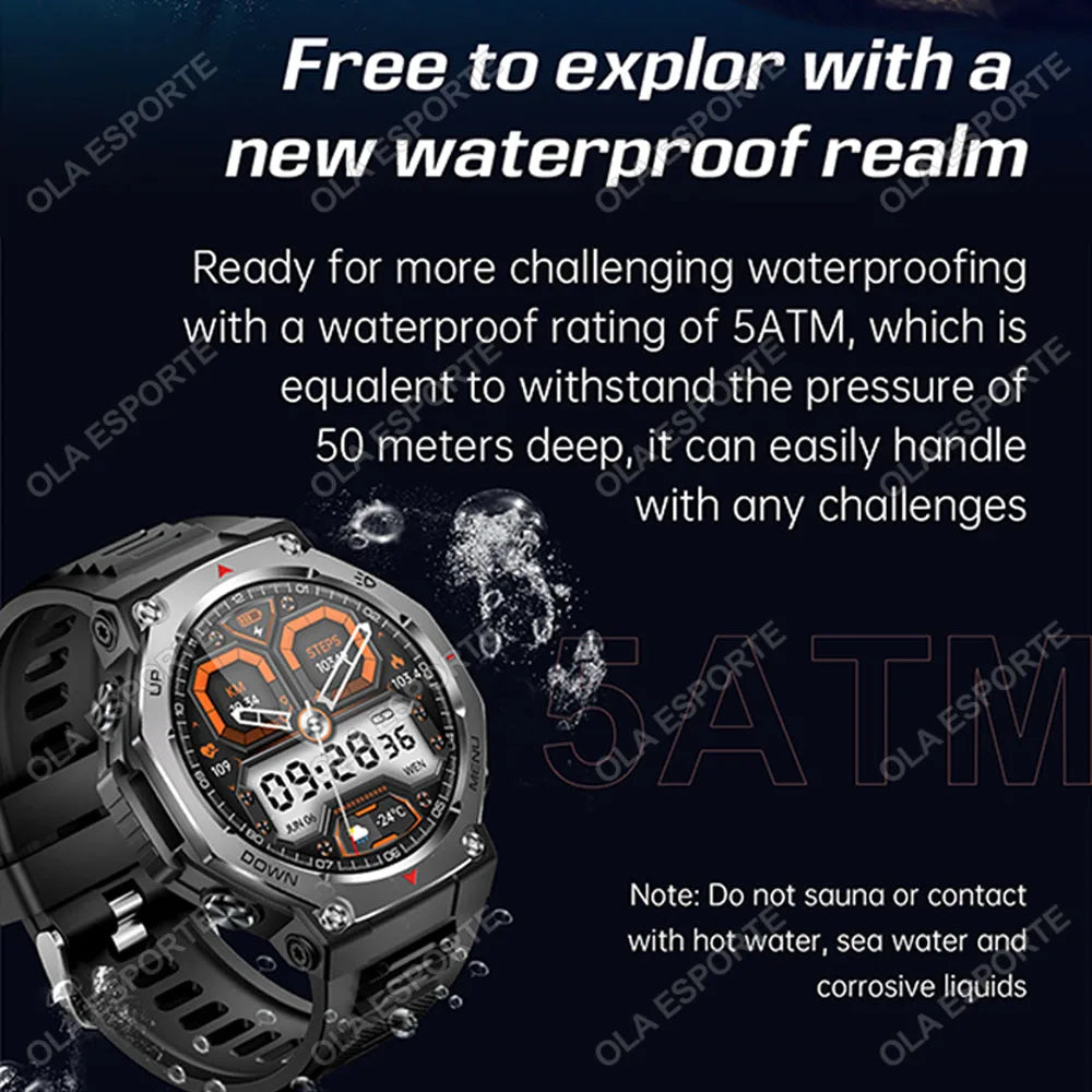 2025 T-Rex 3 GPS Smart Watch 5ATM IP69K Waterproof Clock GPS Tracker Altimeter Call Military Sport Smartwatch Men Women Bracelet