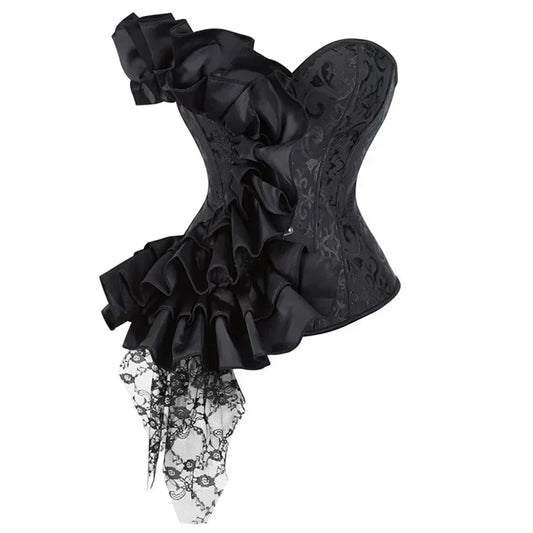 Flower Corset Top Women Victorian Sexy Bustier Overbust Lingerie Lace Medieval Gothic Vintage Halloween Costume