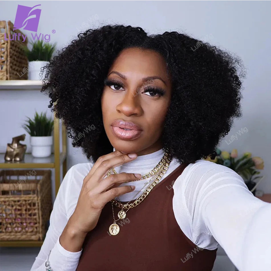 Crochet Human Hair Afro Kinky Curly Extensions Pre Separated Knotless Feather Lightweight Hair Crochet Bundles For Boho Braids