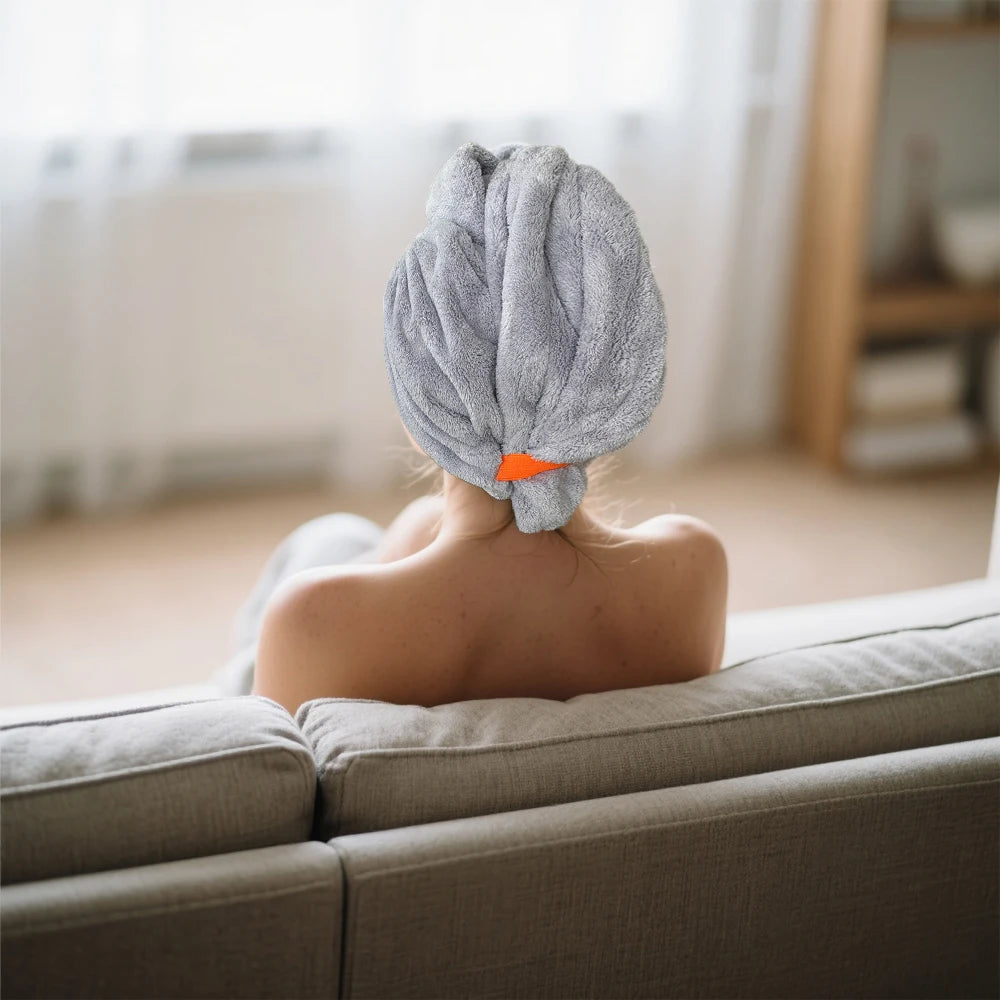 Wide tailed dry hair cap, hair towel for home use, soft and skin friendly, quick water absorption, not easy to shed hair