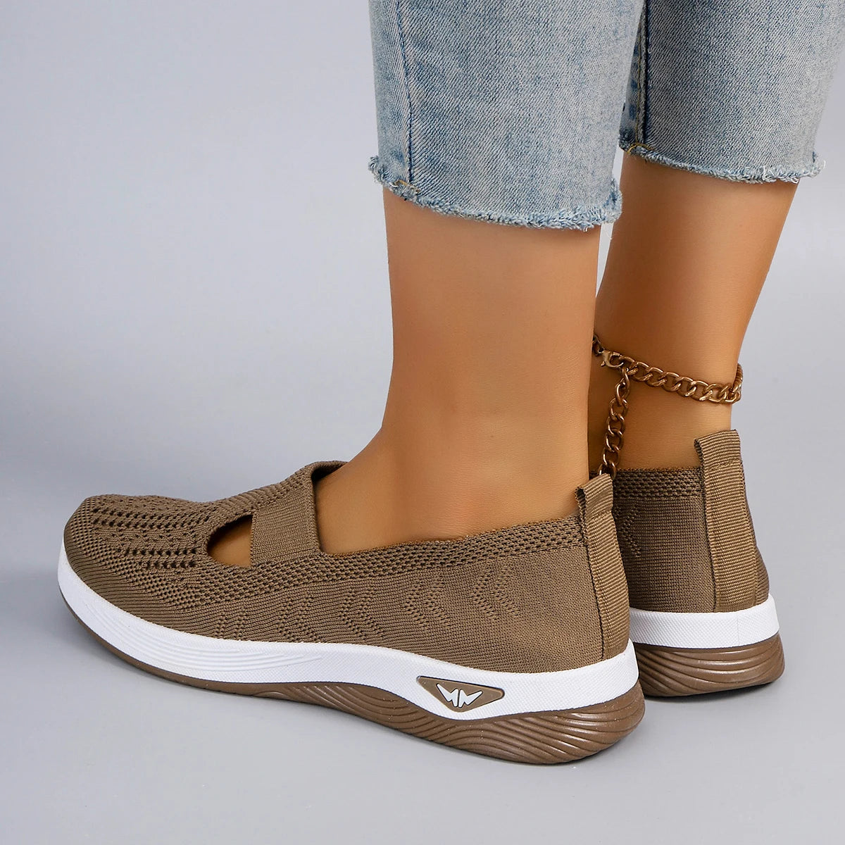 Spring new women's sports shoes, fashionable, breathable, lightweight, non-slip, wear-resistant, casual sports shoes, flat shoes