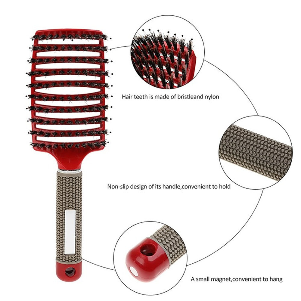 Hair Brush Scalp Massage Comb Hairbrush Bristle&Nylon Women Wet Curly Detangle Hair glove for Salon Hairdressing Styling Tools