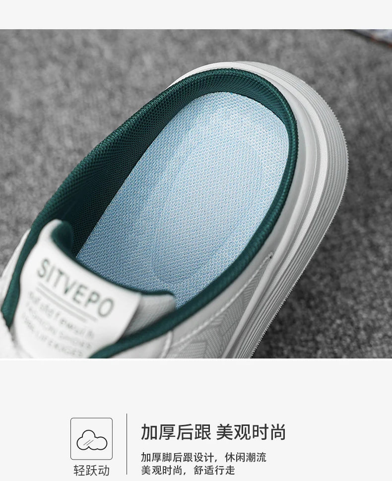 Men's Shoes Four Seasons Outdoor Half Dragging Lazy Casual Versatile One Step Shoes Men's Fashion Slippers Versatile Trendy Anti