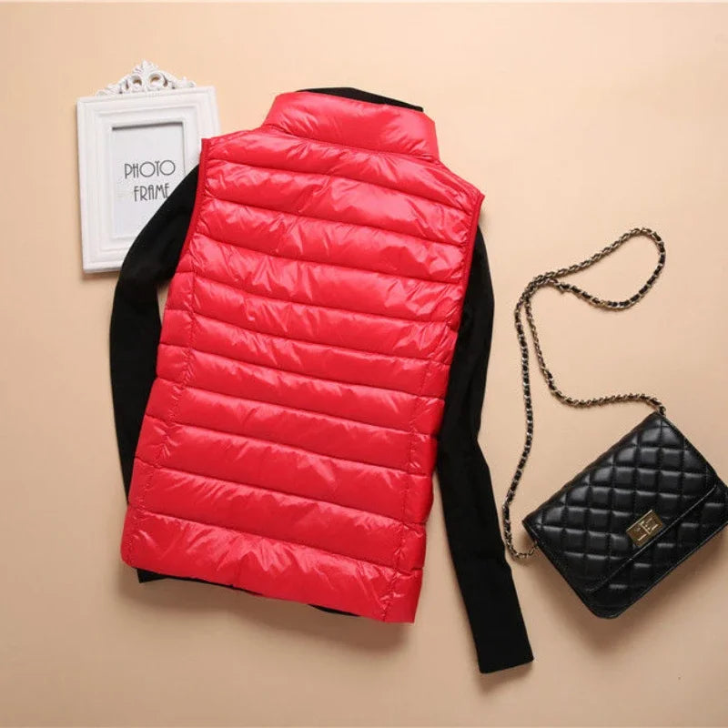 New Down Lightweight White Duck Down Vest Short Sleeveless Vest  Autumn/Winter Slim Fit Ultra Light Down Jacket Women Jackets