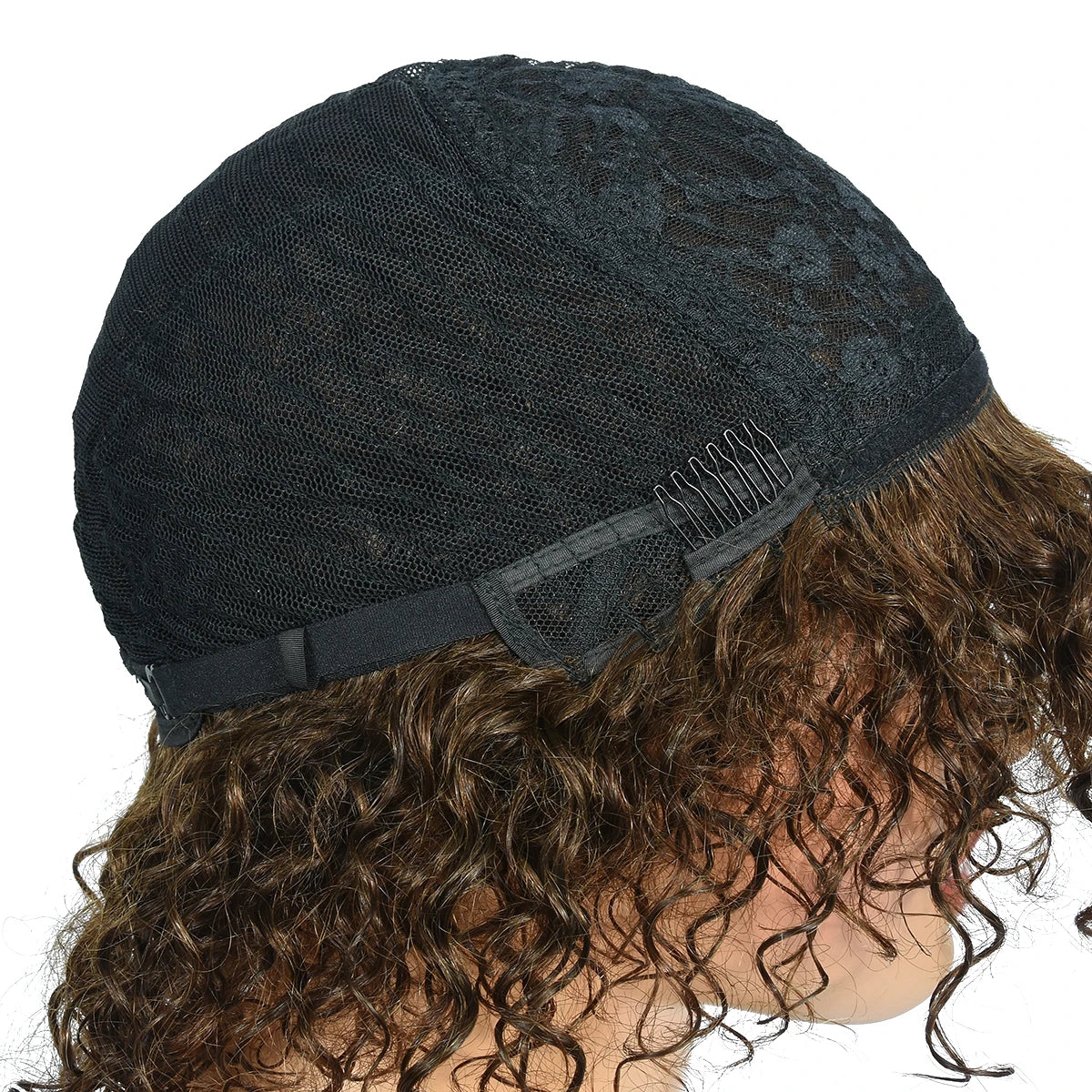 Curly Pixie Cut Wigs Natural Color Curly Human Hair Pixie Cut Wigs 180% Jerry Curly #4 Brown Machine Human Hair Wigs Hairugo