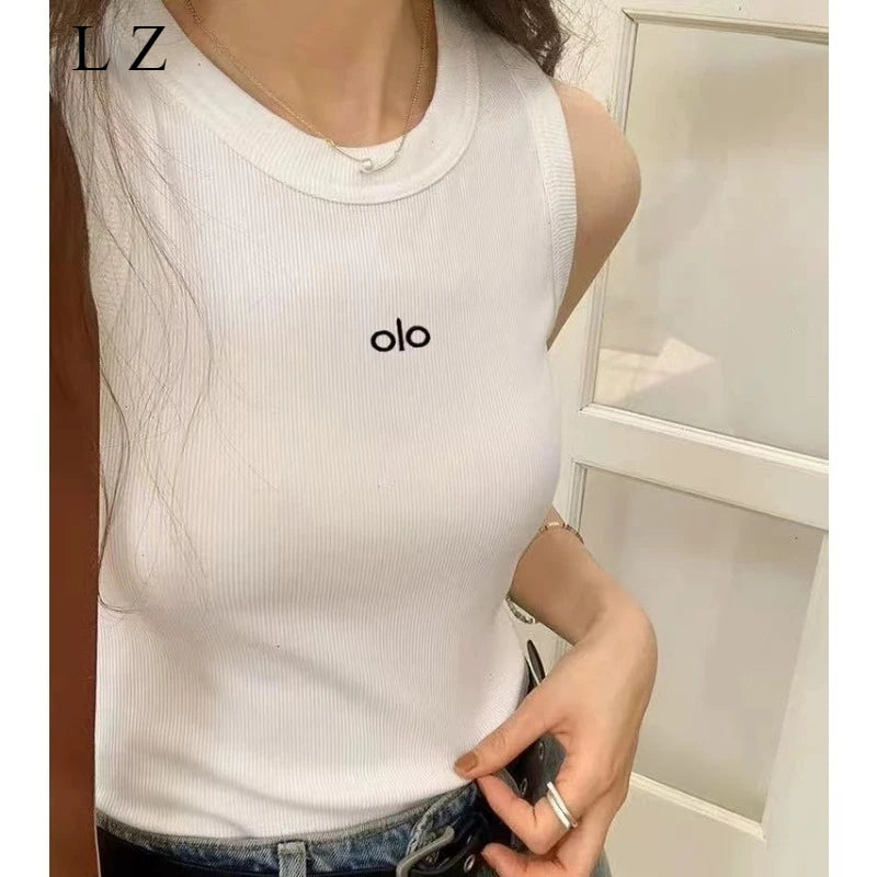 New Four Seasons Wear Casual Sports Comfortable Versatile Fashion Letter Simple Vest Sleeveless Casual Bottom Vest