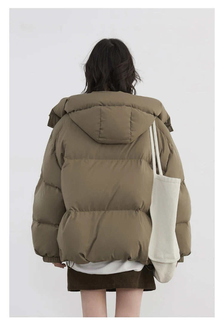 CHIC VEN Women Down Coats New Loose Hooded 90 White Duck Down Down Jacket Female Warm Bread Jacket Autumn Winter 2024