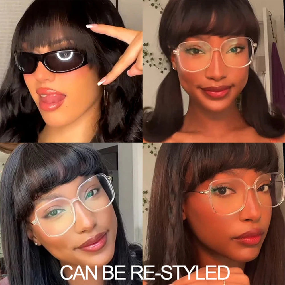 Ready to Go Yaki Straight Short Bob Wig With Bangs 2x1 Lace Glueless Virgin Remy Human Hair Undetectable Lace Blunt Cut Bob Wig