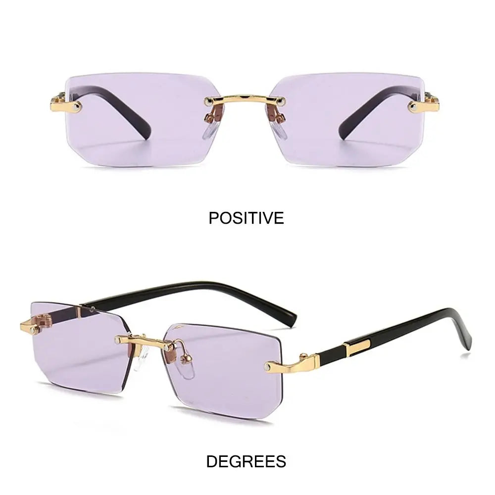 Rimless Sunglasses Rectangle Fashion Popular Women Men Shades Small Square Sun Glasses For Female male Summer Traveling Oculos