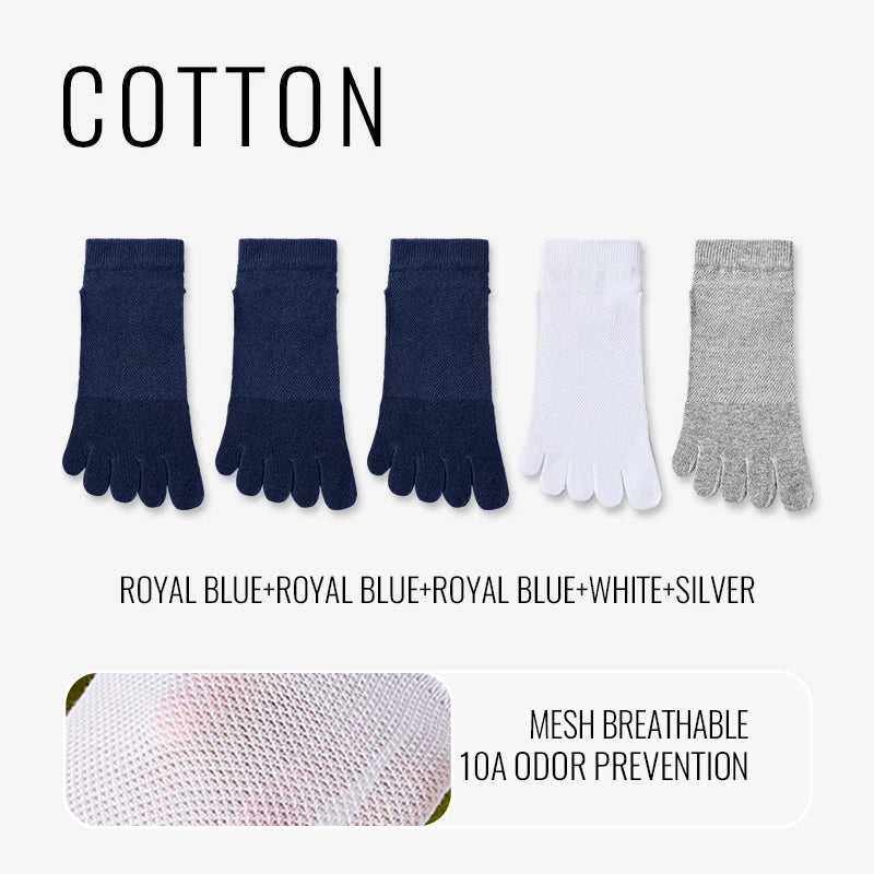 MiiOW Cotton Five Finger Short Sock Men Ankle Spilt Toe Sock Summer Thin Sock Breathable Mesh Sweat Absorbent Antibacterial Soc