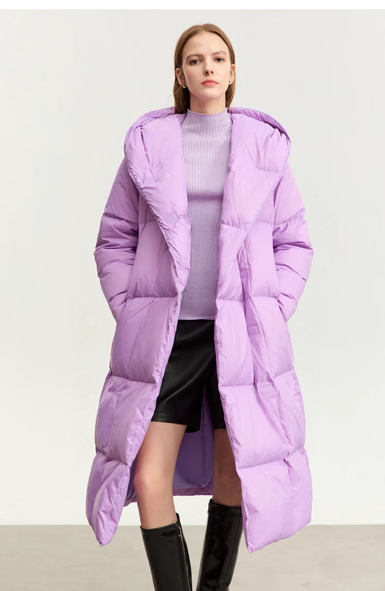 AMII Minimalist 2025 Down Jacket Coat Women Winter Warm Long Bread Puffer Coat Light Thick Quality Fashion Outerwear 12324060