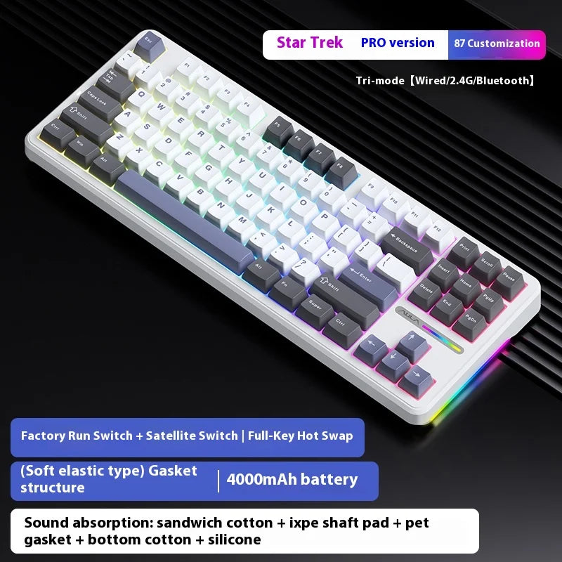 Aula Spider F87 Pro Mechanical Keyboard Wireless Customizable Triple Mode Bluetooth Gaming Esports Computer Side-Engraved Keycap
