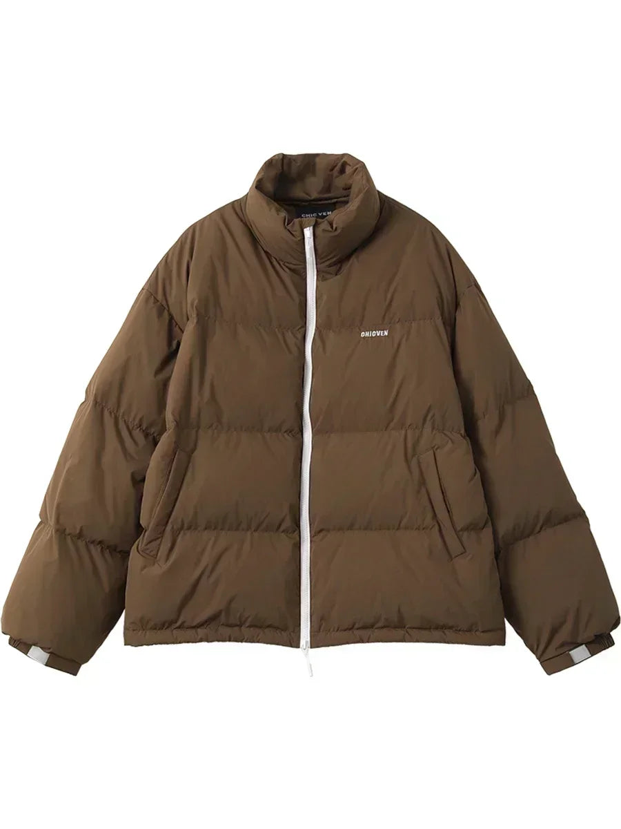 CHIC VEN Women Down Coats Streetwear Solid 90 White Duck Down Stand Collar Female Down Jacket Warm Ladies Overcoat Winter 2024