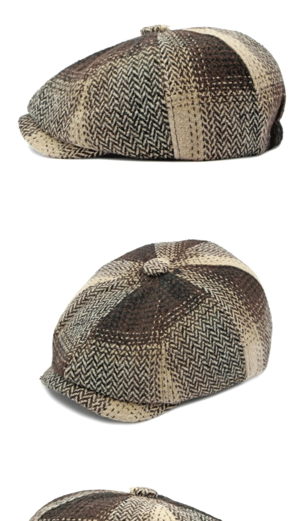 HT4184 Berets Autunm Winter Hats for Men Women Vintage Plaid Artist Painter Octagonal  Beret Hat Male Female Beret Cap