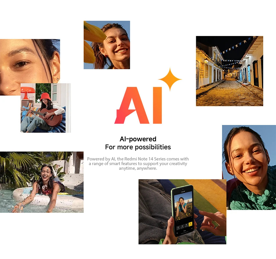 Xiaomi Redmi Note 14 4G NFC helium G99-Ultra 6,67 ''AMOLED screen 120 Hz 108 MP IA camera 5500 mAh battery,Charger Not Included