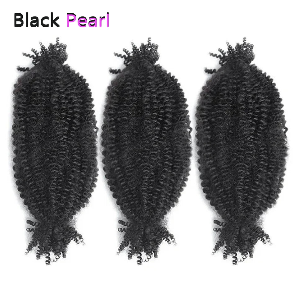 Black Pearl Afro Kinky Curly Bulk Human Hair for Dreadlock Extensions Loc Repair Braiding Twist Afro Kinky Human Hair For Locs