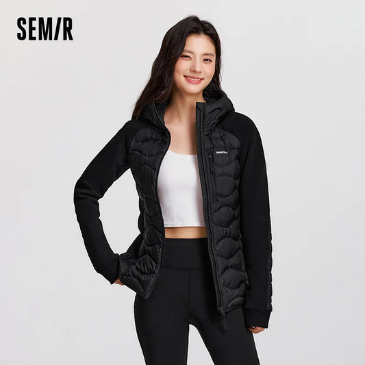 Semir Down Coats Women Slim Fit Patchwork Waterproof Fleece Raglan Sleeve 2025 Winter Clothes Woman New in Coats & Jackets