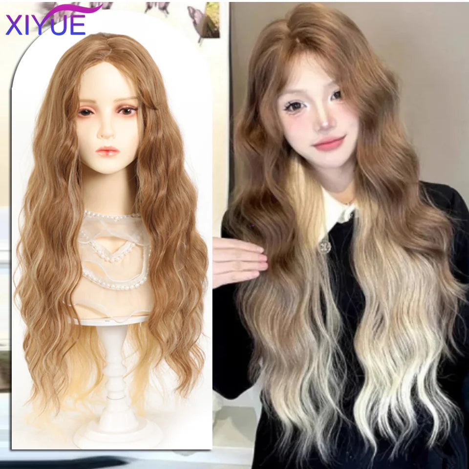 XIYUE Long Straight Black Wig With Bang Synthetic Wigs for Women Heat Resistant Natural Hair for Daily Halloween Cosplay Party