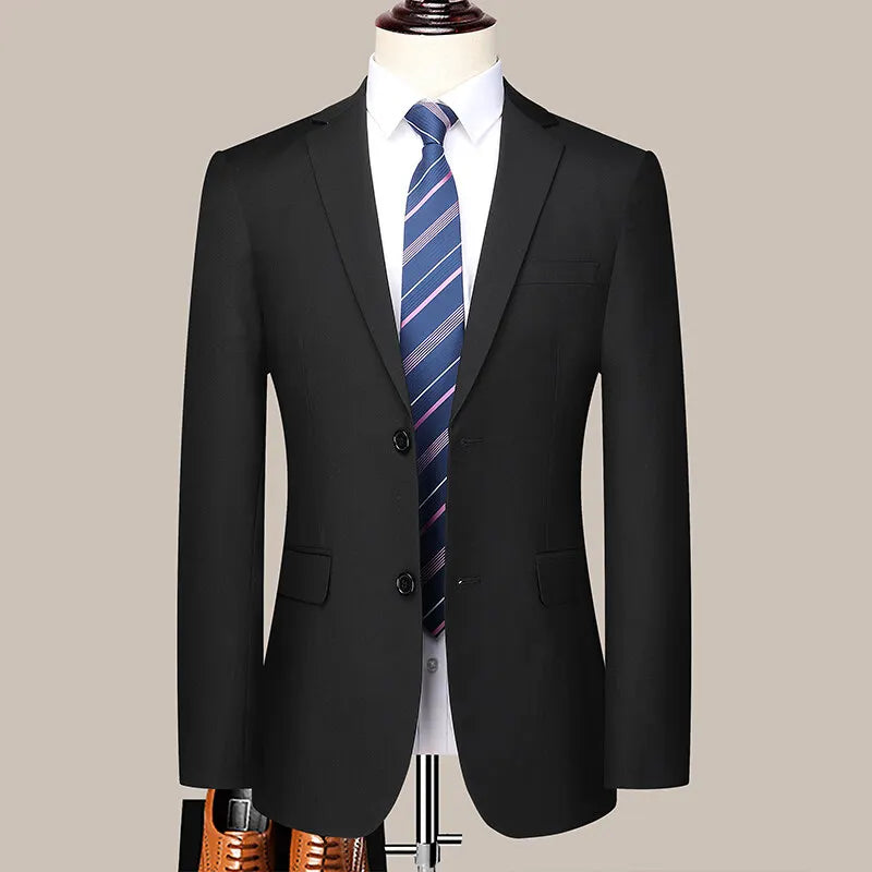 Two button men (suit + trousers) Korean version of fashion slim-fit business professional dress work formal two-piece set