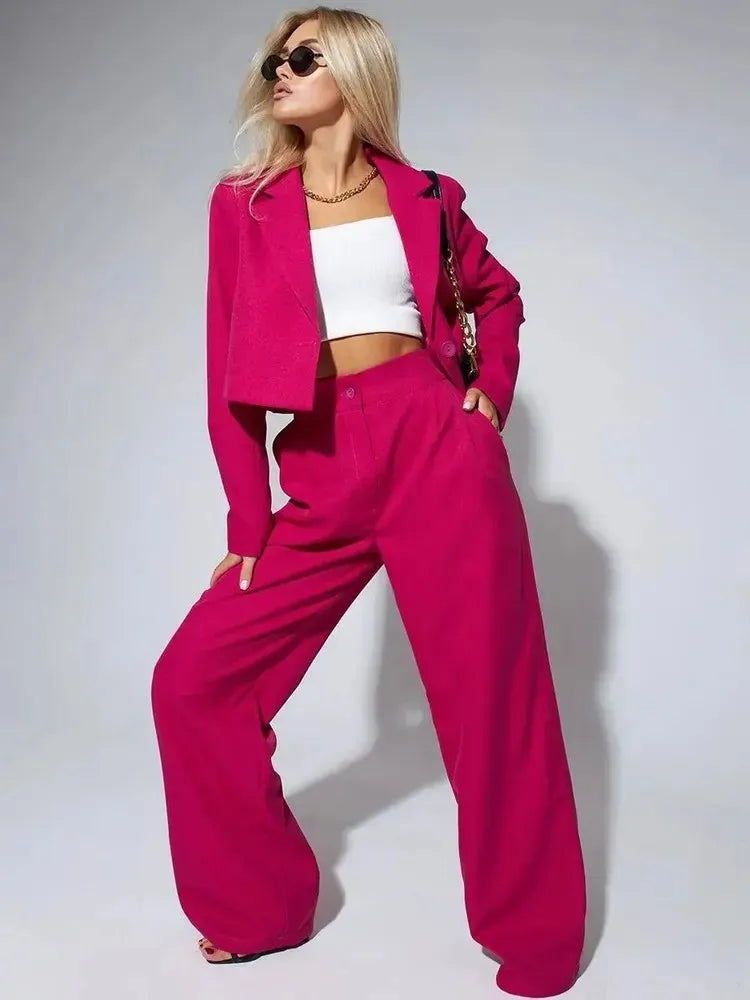 Women's Clothing 2025 Autumn New Fashion Casual Short Small Suit Slim Fit Trousers Women's Suit Костюм Женский Летний