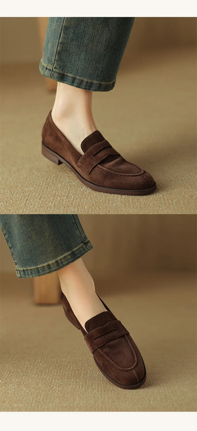 Shoes for Women 2024 Summer Brown Casual Flats Ladies Shoe Fashion Suede Loafers Soft Sole Non-Slip Feminino Zapatos Mujer