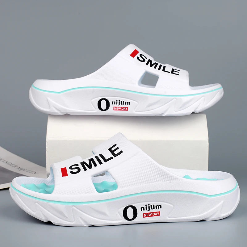 Summer New Men's Massage Slippers Indoor Outdoor Sandals Beach Men Casual Shoes Soft Slides Flip-flops Men Women Home Slippers