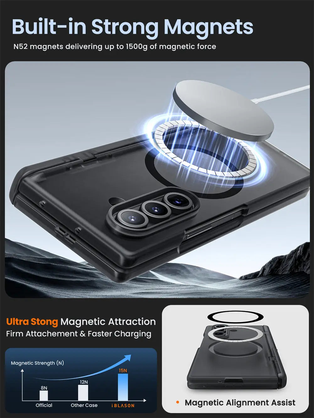 For Samsung Galaxy Z Fold 7 Case I-BLASON Cosmo Full Protective Hinge Protection Magnetic Case with MagSafe Stand & S Pen Holder