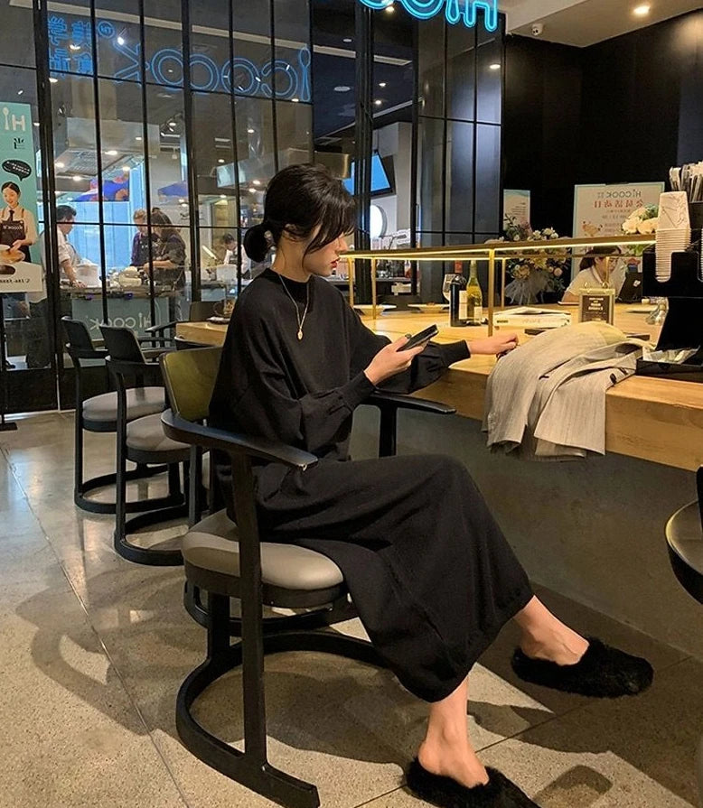 Long Clothes Dresses For Women Crochet Woman Dress Black Evening Knitted Robe Loose Maxi Offer Stylish New In Harajuku Y2k