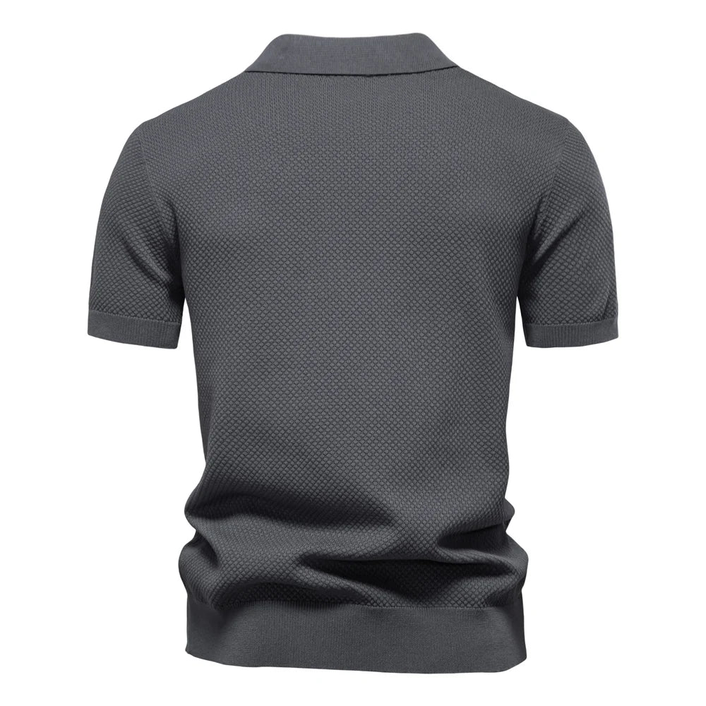 2025 New Summer Premium Solid Color Men's Golf Polo Shirt for Collared Breathable Fabric Social Casual Top Male Polo Shirts