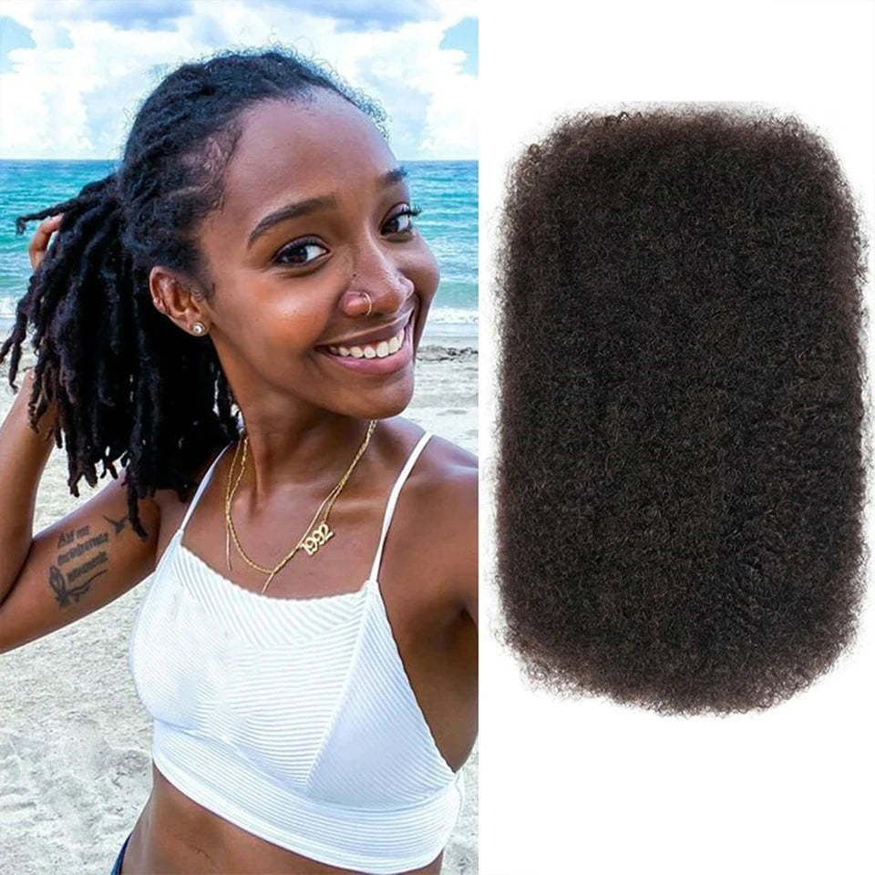 Afro Curly Bulk Human Hair Kinky Twist Crochet Braiding Hair 100% Human Hair Bundles Virgin Dreadlock Braids Hair Color 4# 30#