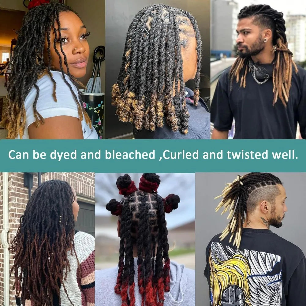 0.6cm 100% Human Hair Dreadlock Extensions T1B/27/30/99j Loc Extensions Human Hair Permanent Loc Extensions Human Hair