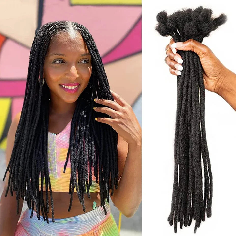 Kinky Straight Human Hair Dreadlocks Loc Extensions Wholesale Crochet Braids Peruvian Remy Hair Extensions 10 20 40 60 Strands