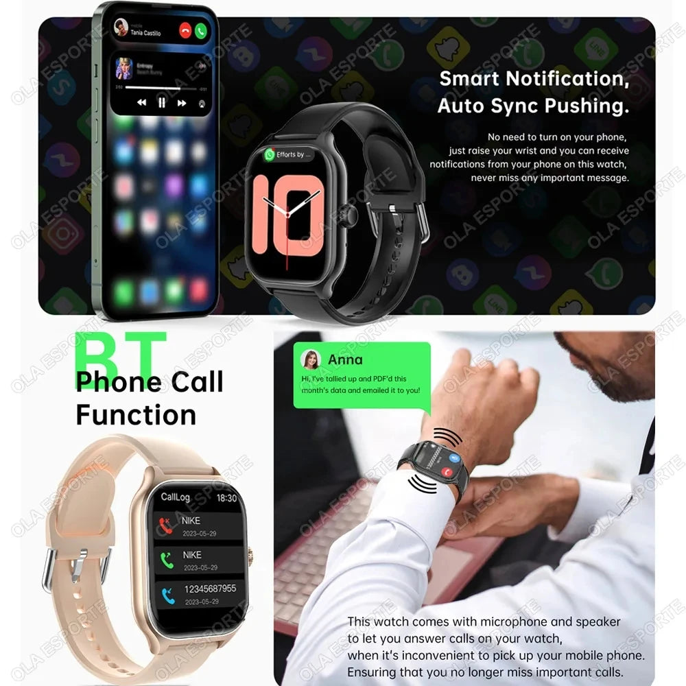 New SmartWatch Series 9 Men Health Monitor Voice Assistant Bluetooth Call Always Display Sports Waterproof Women Smartwatch 2025