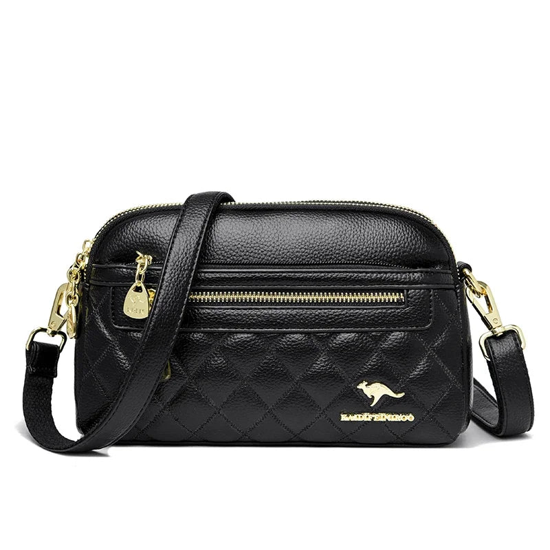 Women Soft Leather Shoulder Bag Simple Designer Solid Color Crossbody Bag Versatile Purses Messenger Commuter Shopper Sac A Main