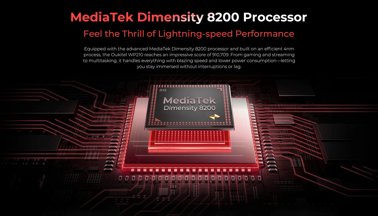 【World Premiere】OUKITEL WP210 Rugged Phone - MTK 8200, 36GB 512GB, 8800mAh 45W, 6.7", 108MP NFC Android15 Smartphone  WIFI/5G