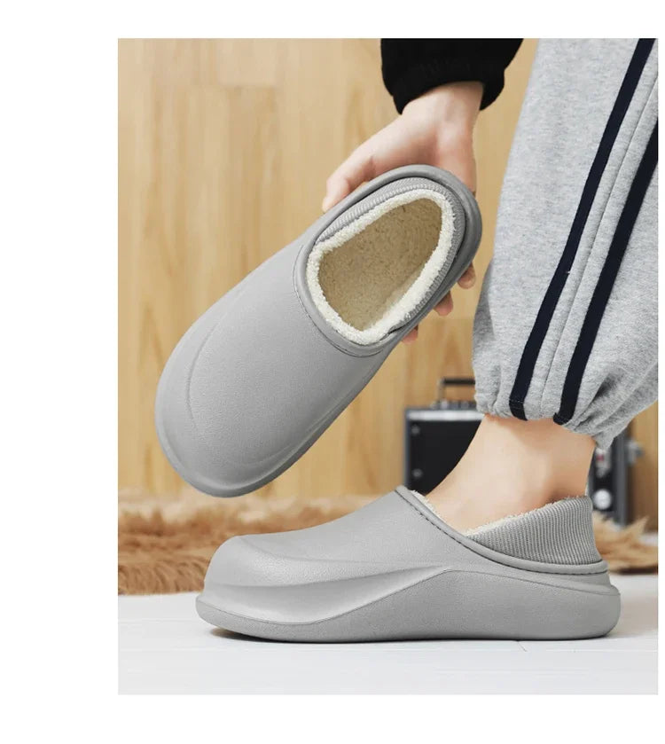2025 Men's Slippers New Model Warm Thick Bottom Non-Slip Shoes Soft Comfortable Heel Covering Wear-Resistant Indoor Footwear
