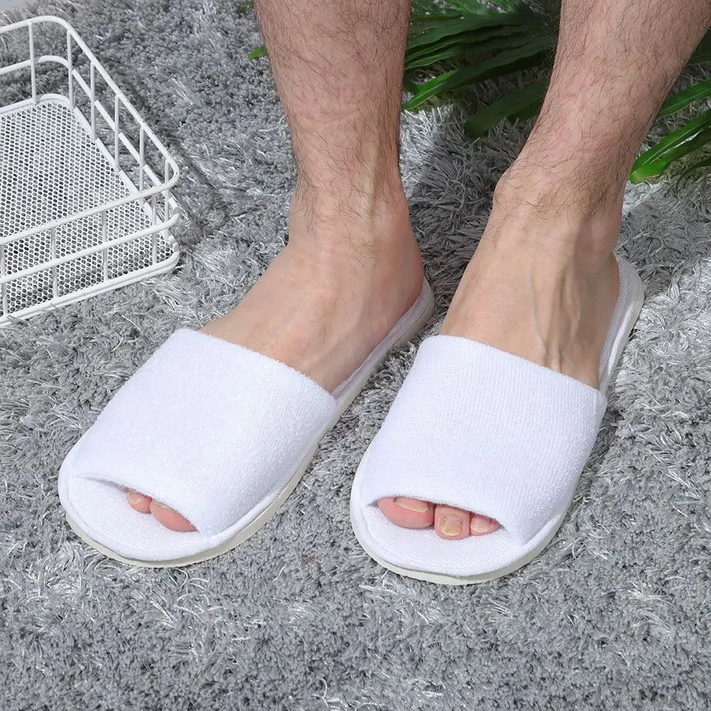 5 Pairs Comfortable Breathable Non Slip Sole SPA Guest Slippers Open Toe Slippers Hotel Shoes Hotel Supplies