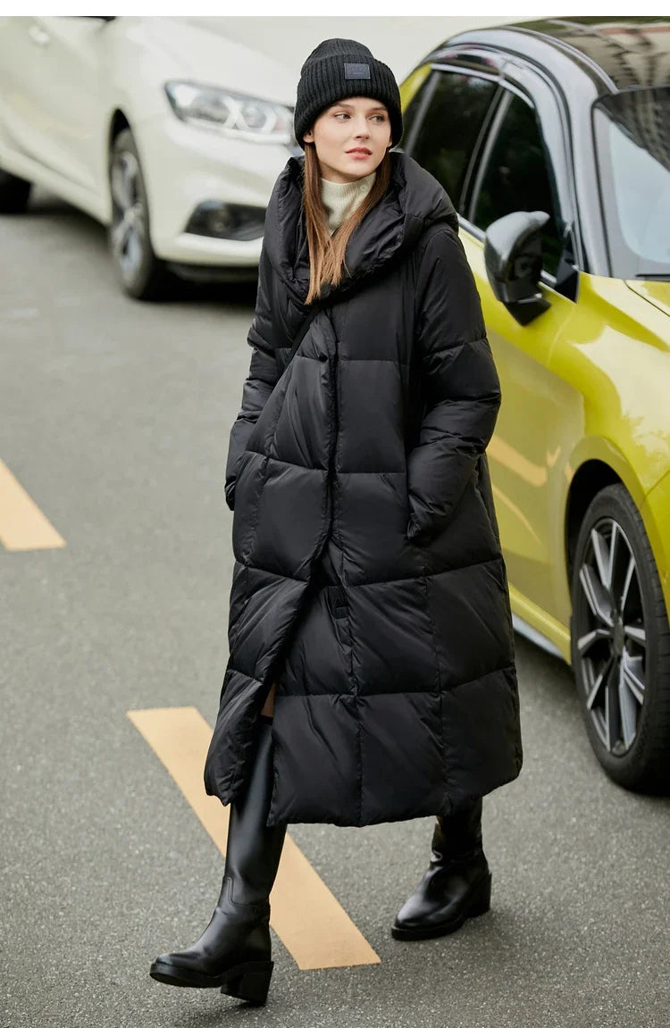 AMII Minimalist 2025 Down Jacket Coat Women Winter Warm Long Bread Puffer Coat Light Thick Quality Fashion Outerwear 12324060
