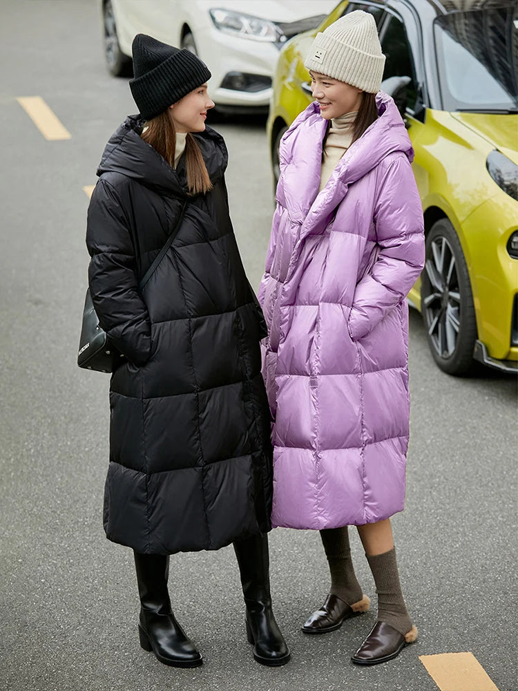 AMII Minimalist 2025 Down Jacket Coat Women Winter Warm Long Bread Puffer Coat Light Thick Quality Fashion Outerwear 12324060