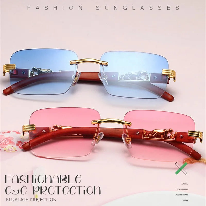 Sun Glasses Small Sunglasses Goggles Vintage Rimless Sunglasses For Summer Outdoor Activities Women