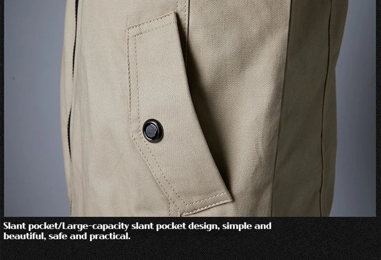 Spring and Autumn New Men's Plus Size Workwear Jacket Korean Version Trendy Slim Fit Military Top Casual Windproof Warm Jacket